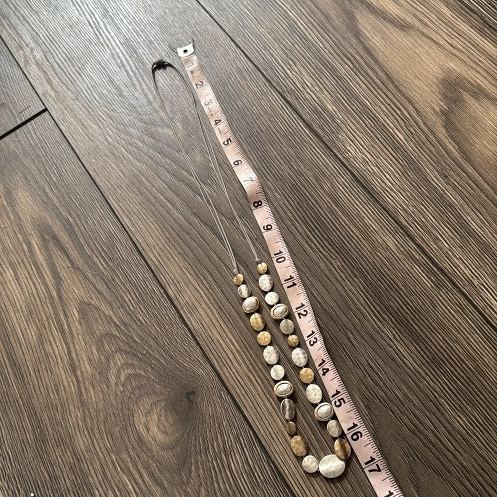 Elegant mixed metal Gold and Silver adjustable Necklace